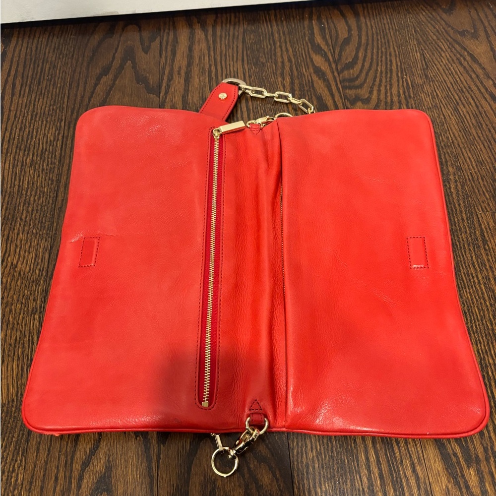 Tory Burch Vibrant Red Chain Shoulder Bag - Can Convert to Clutch - Picture 2 of 7